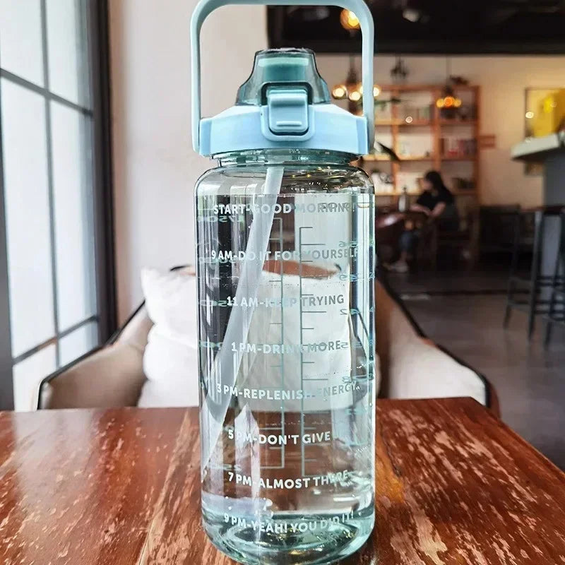 2L Straw Bottle with Time Tracker