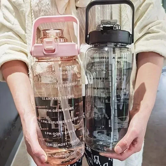 2L Straw Bottle with Time Tracker