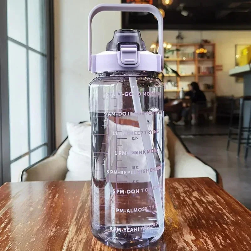 2L Straw Bottle with Time Tracker