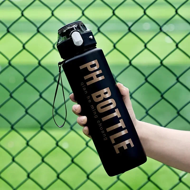 1L Motivational Sports Water Bottle with Straw – Leakproof, Portable, BPA-Free