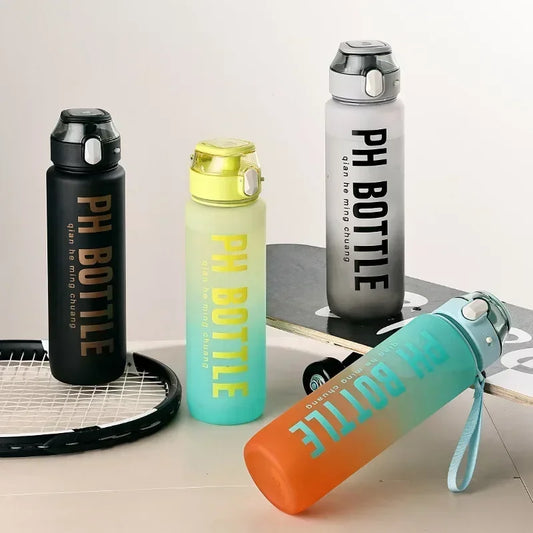 1L Motivational Sports Water Bottle with Straw – Leakproof, Portable, BPA-Free
