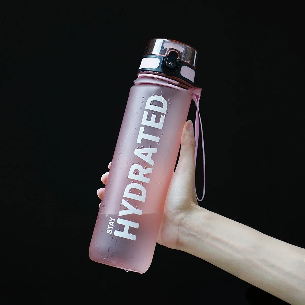 1L Motivational Sports Water Bottle with Straw – Leakproof, Portable, BPA-Free