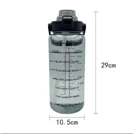 2L Straw Bottle with Time Tracker