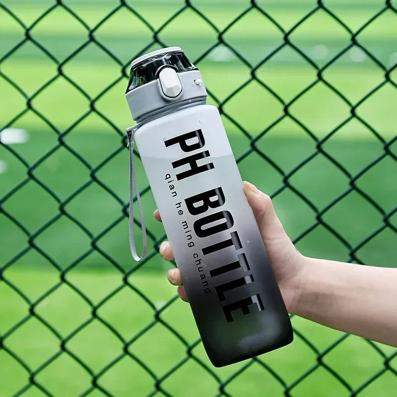 1L Motivational Sports Water Bottle with Straw – Leakproof, Portable, BPA-Free