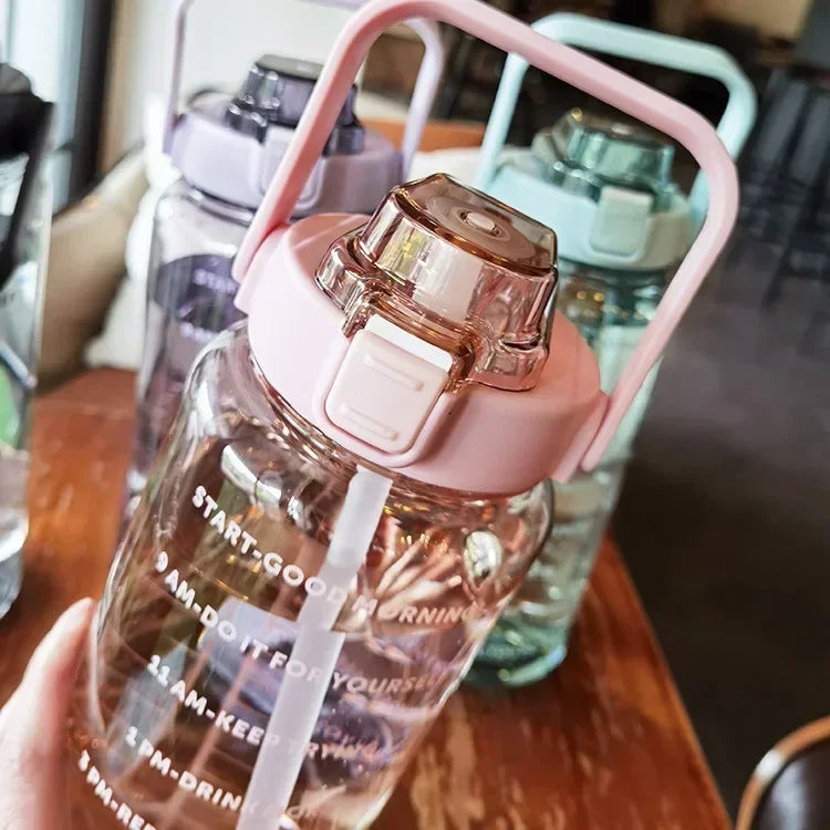 2L Straw Bottle with Time Tracker