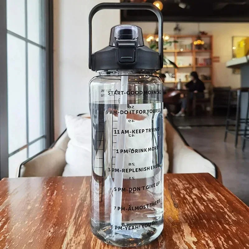 2L Straw Bottle with Time Tracker