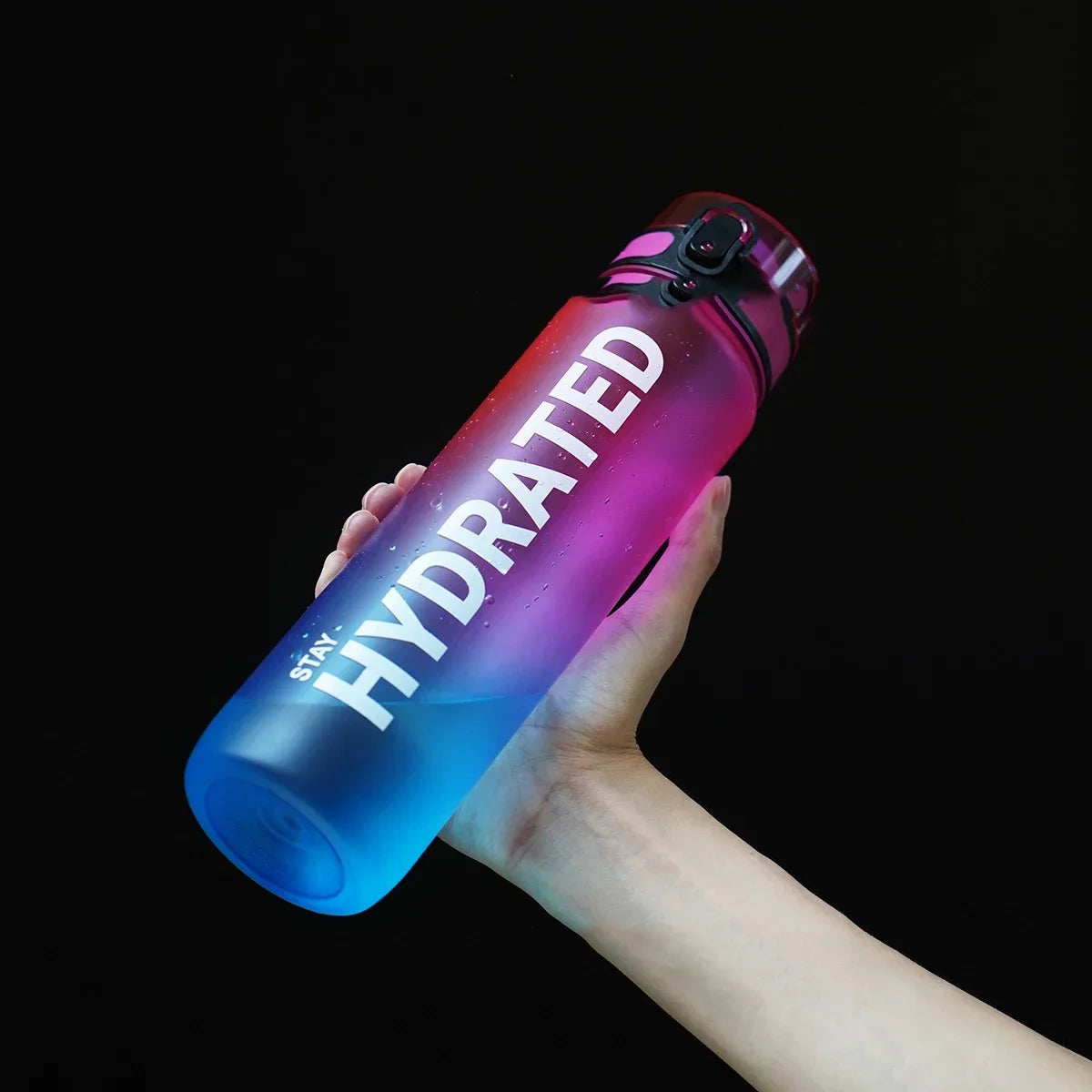1L Motivational Sports Water Bottle with Straw – Leakproof, Portable, BPA-Free