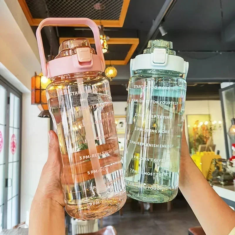 2L Straw Bottle with Time Tracker
