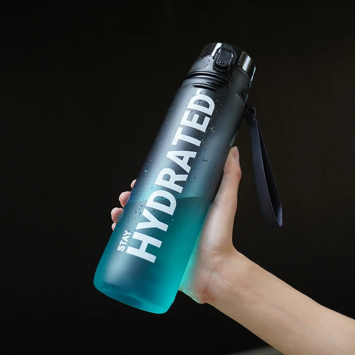 1L Motivational Sports Water Bottle with Straw – Leakproof, Portable, BPA-Free