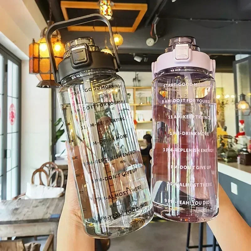 2L Straw Bottle with Time Tracker