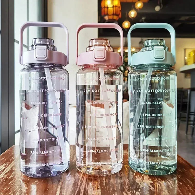 2L Straw Bottle with Time Tracker
