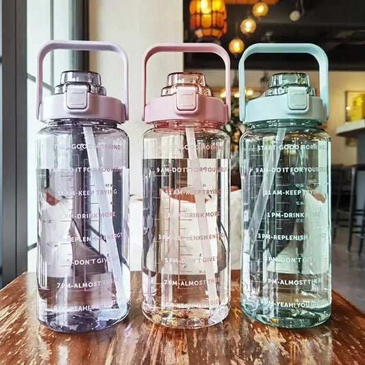 2L Straw Bottle with Time Tracker