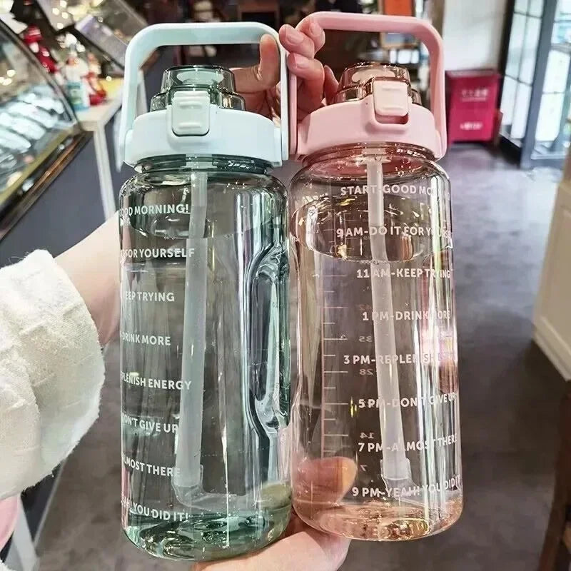 2L Straw Bottle with Time Tracker