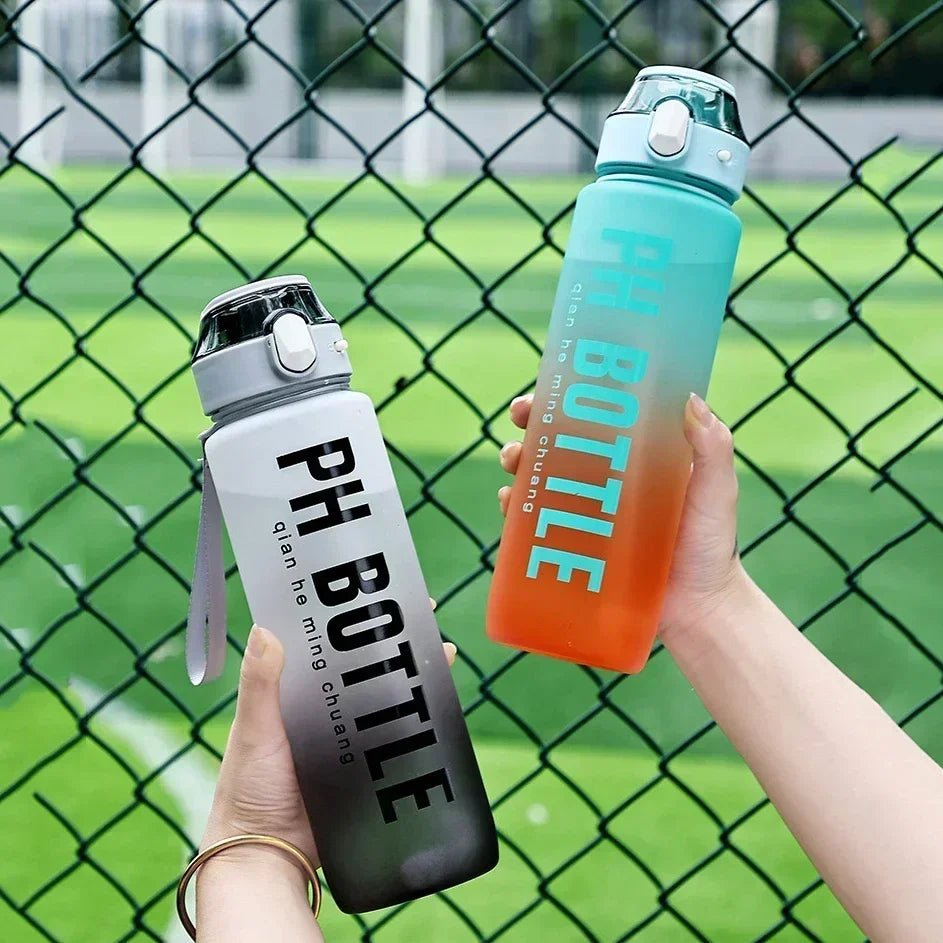 1L Motivational Sports Water Bottle with Straw – Leakproof, Portable, BPA-Free