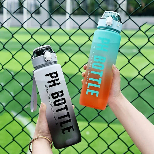 1L Motivational Sports Water Bottle with Straw – Leakproof, Portable, BPA-Free